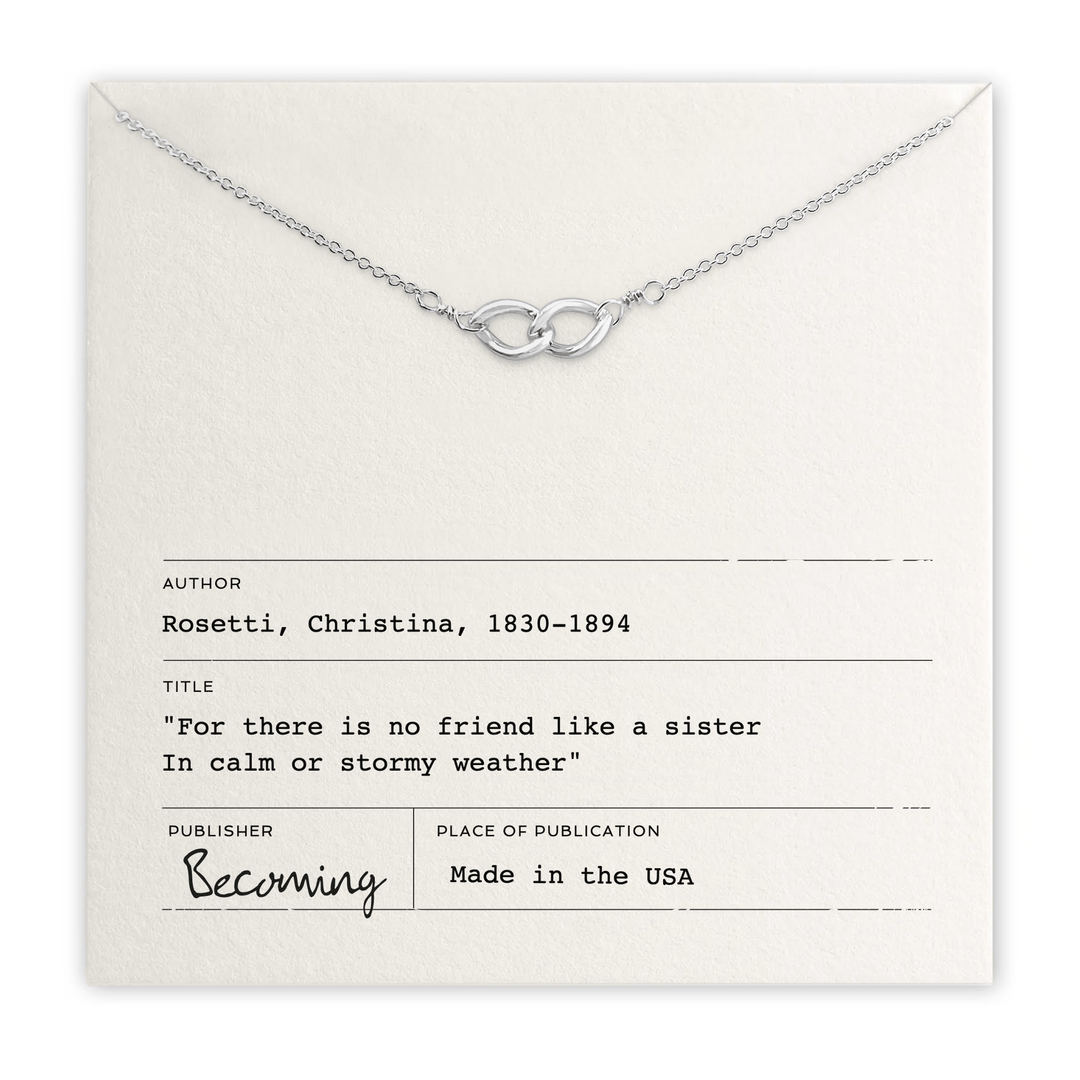 Becoming Jewelry Fashion Sterling Silver Sisters Links Necklace