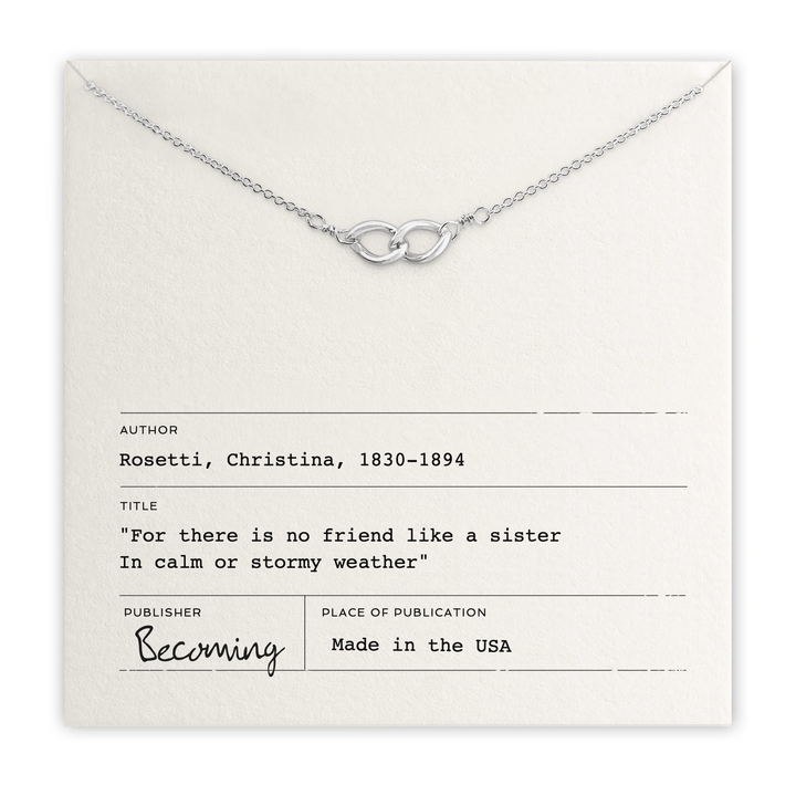 Becoming Jewelry Fashion Sterling Silver Sisters Links Necklace