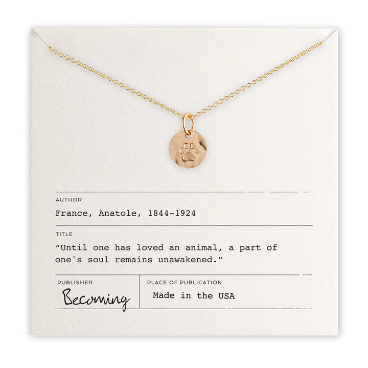 Becoming Jewelry Necklace Gold Fill Paw Print Necklace