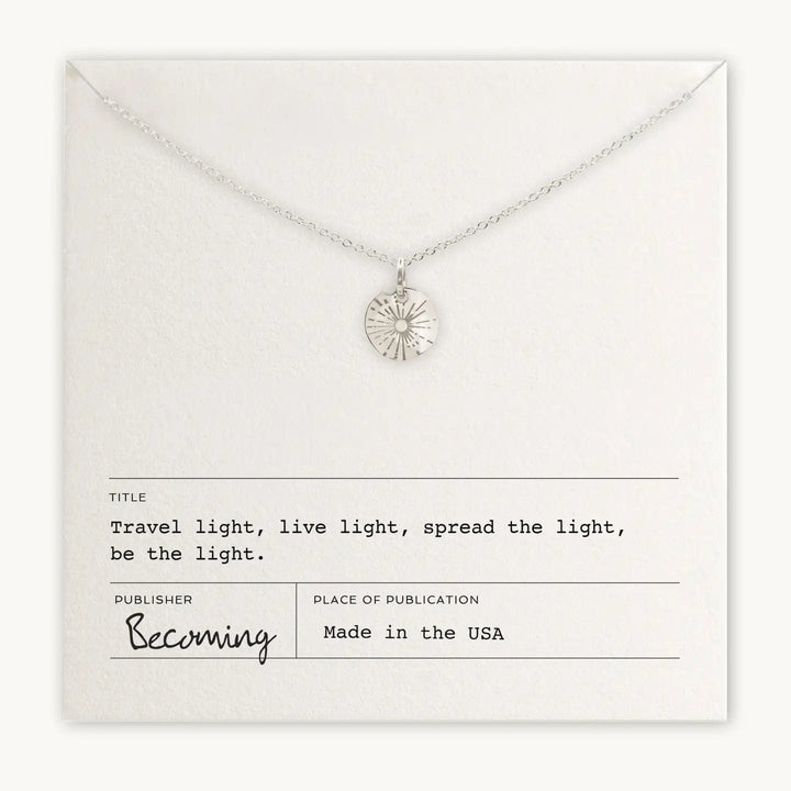 Becoming Jewelry Necklace Silver Be the Light Necklace