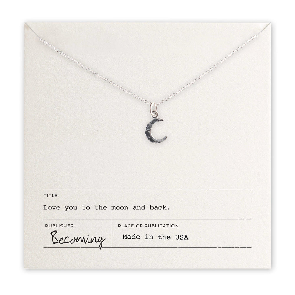Becoming Jewelry Necklace Sterling Silver Love You To the Moon Necklace