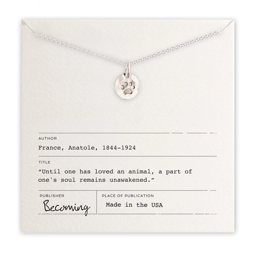 Becoming Jewelry Necklace Sterling Silver Paw Print Necklace