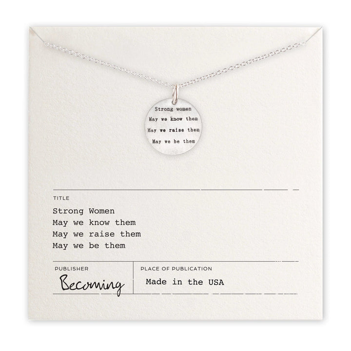 Becoming Jewelry Necklace Strong Women Necklace