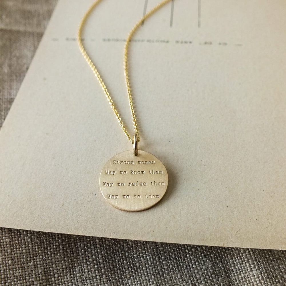 Becoming Jewelry Necklace Strong Women Necklace - Gold Fill