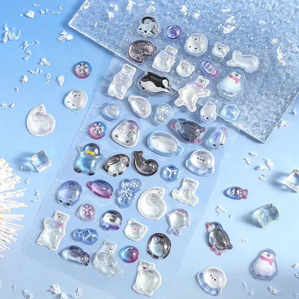 BGM Paper Ice and Snow Animal 3D Kyururun Stickers