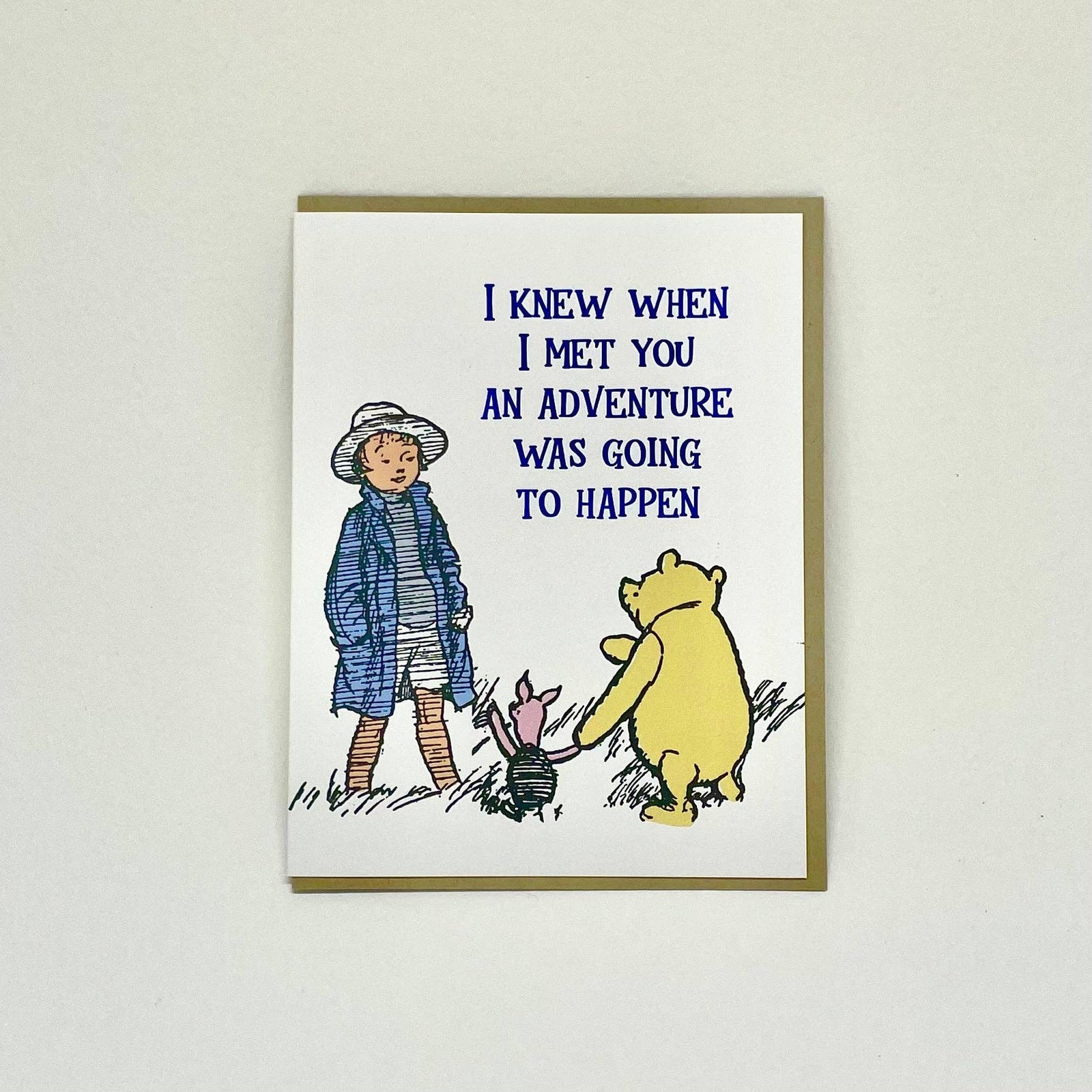 Big Wheel Press Cards I knew When I met You - Pooh Card
