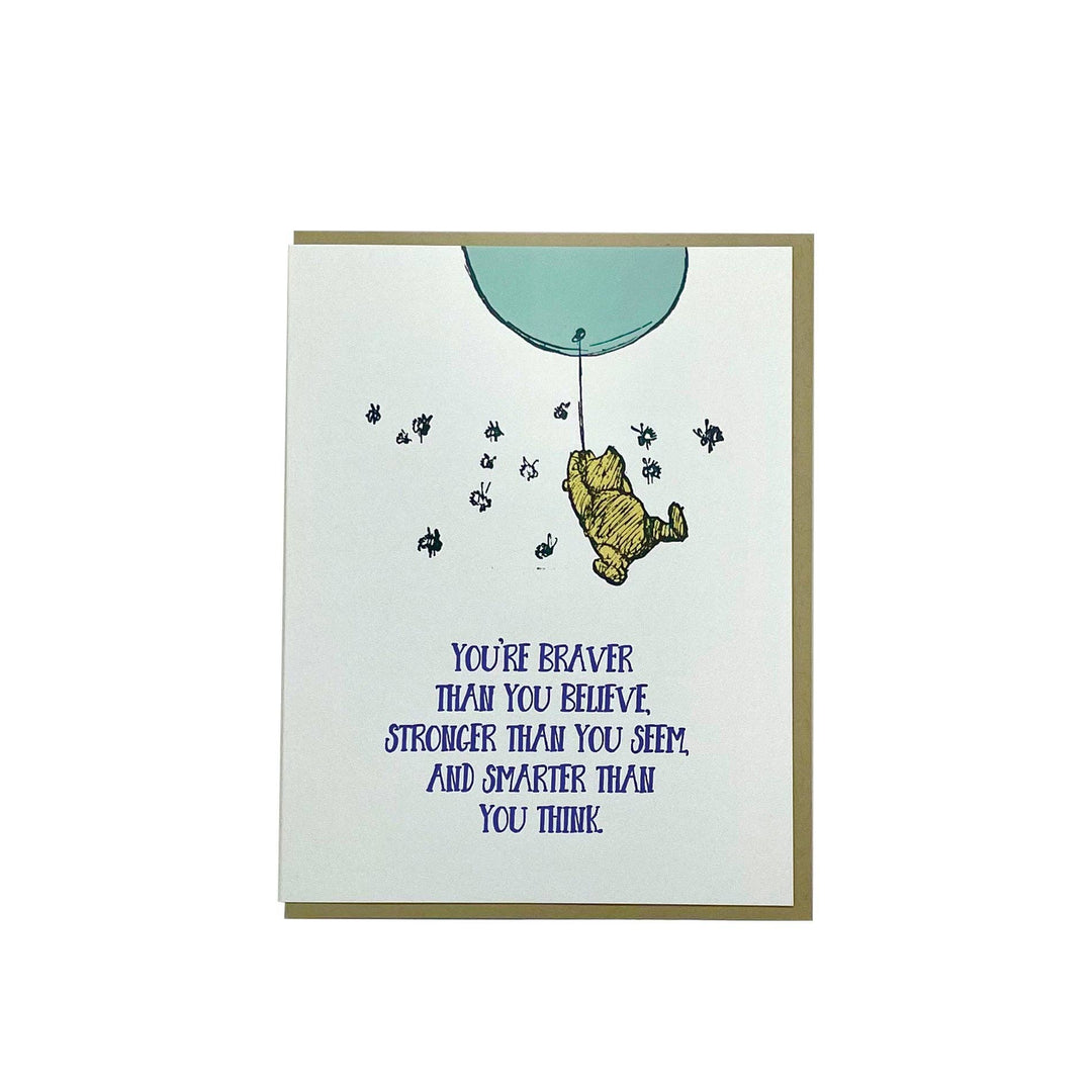 Big Wheel Press Cards You're Braver than you Believe - Pooh Card