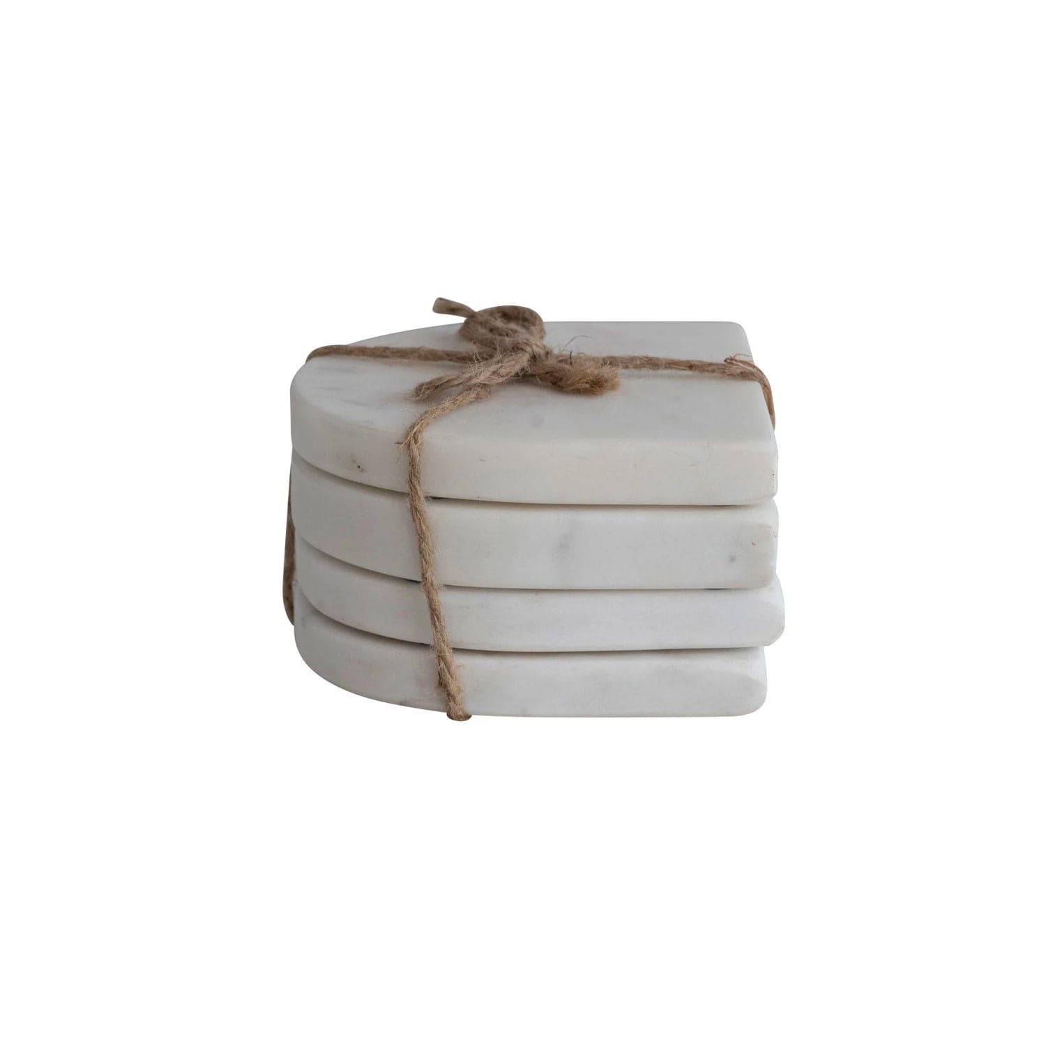Bloomingville Coasters Arched Marble Coasters, White, Set of 4