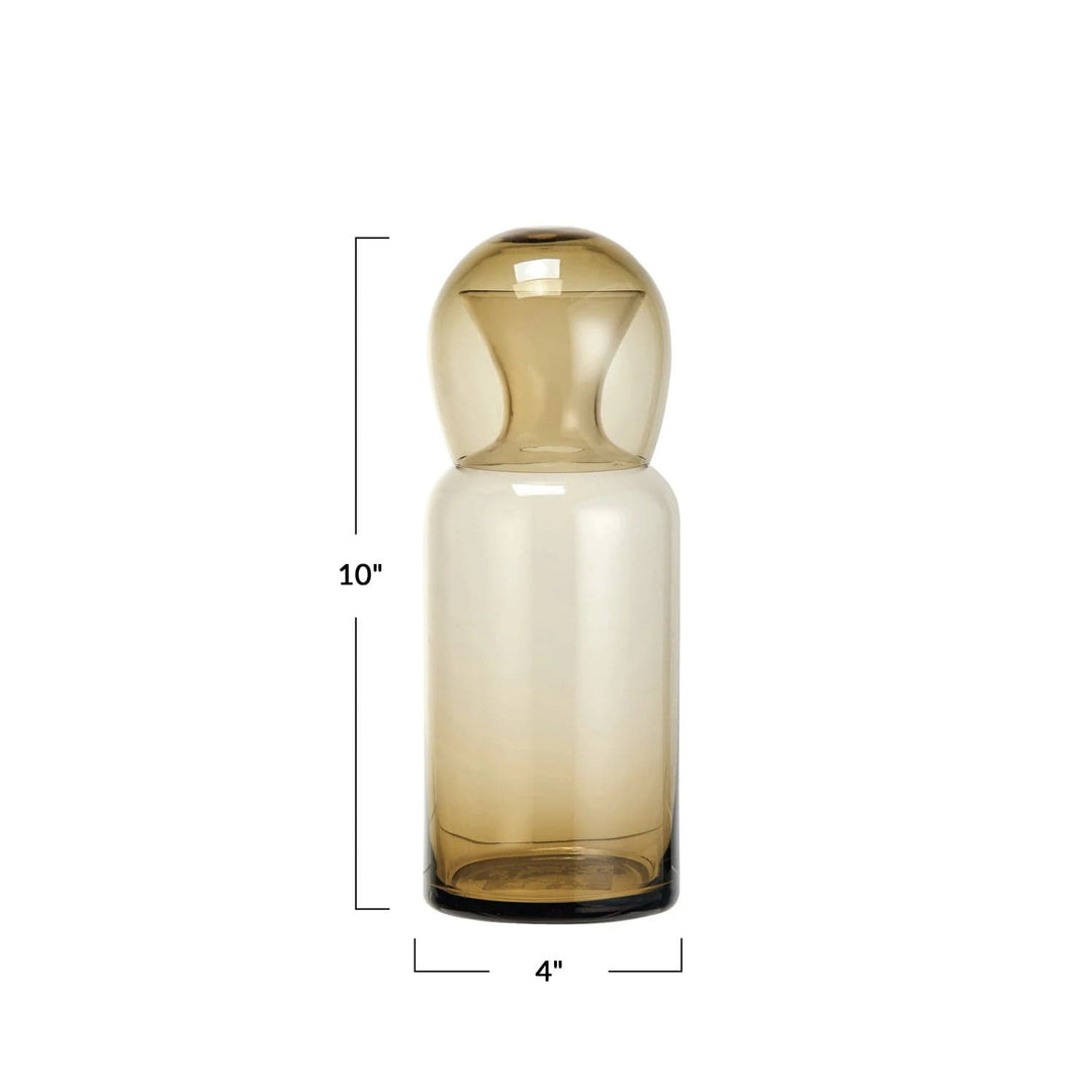 Bloomingville Glass 16 oz. Glass Carafe w/ 12 oz. Drinking Glass, Amber