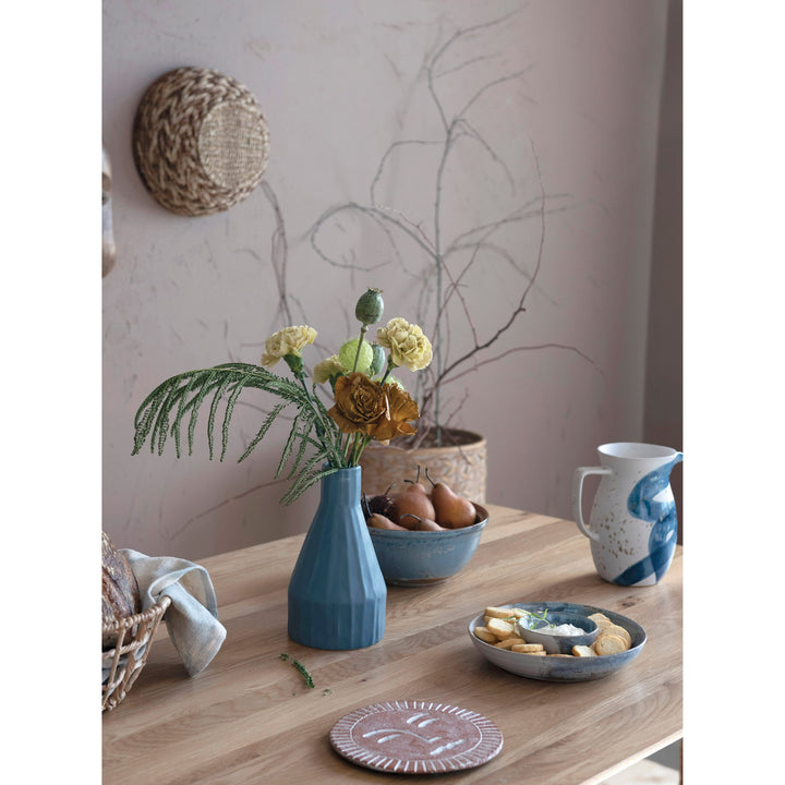 Bloomingville Hand-Painted Stoneware Chip and Dip, Reactive Glaze
