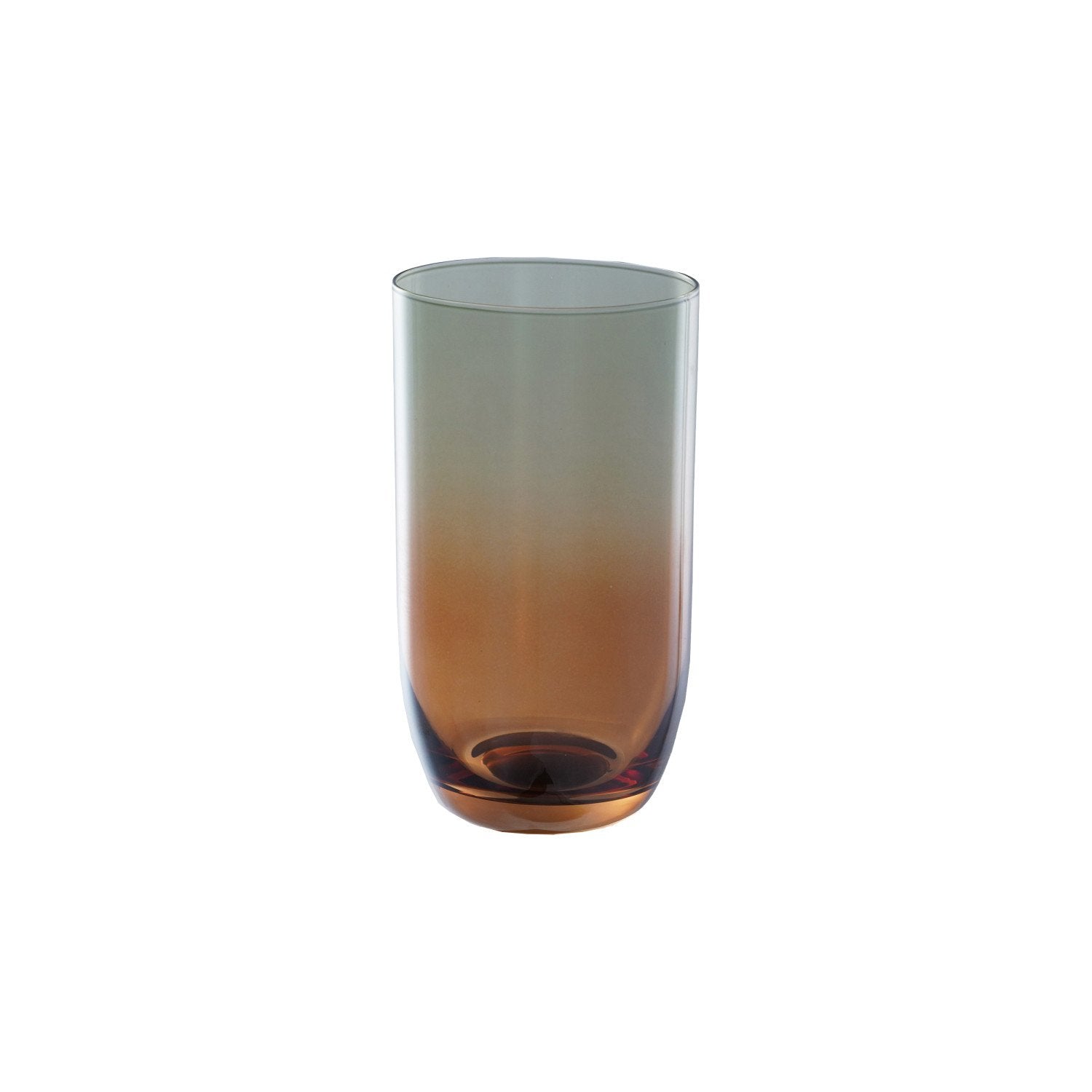 Bloomingville Home 16 oz. Drinking Glass, Iridescent Finish, Amber Color & Green Ombre