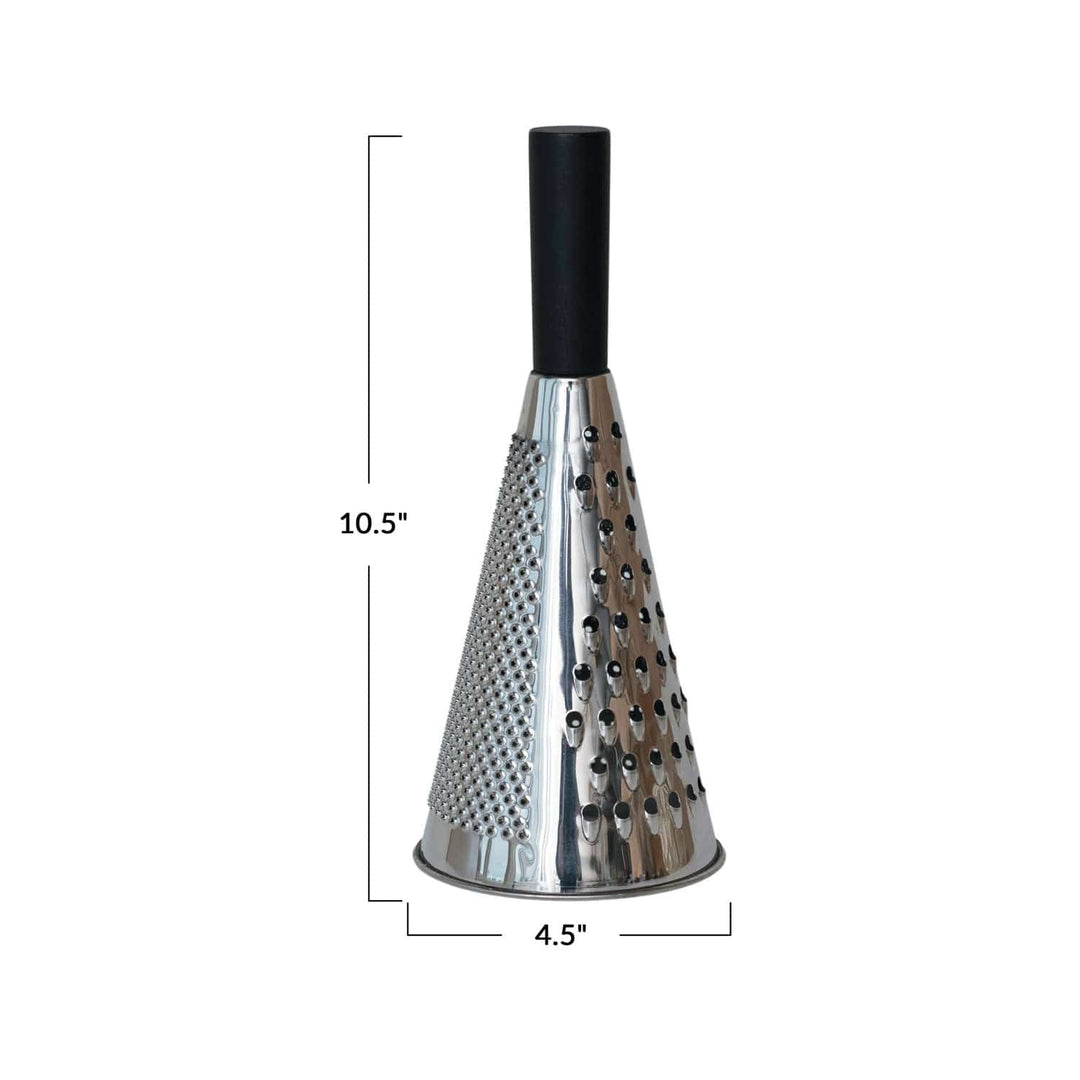 Bloomingville Home Stainless Steel Cone Shaped Grater with Mango Wood Handle, Black