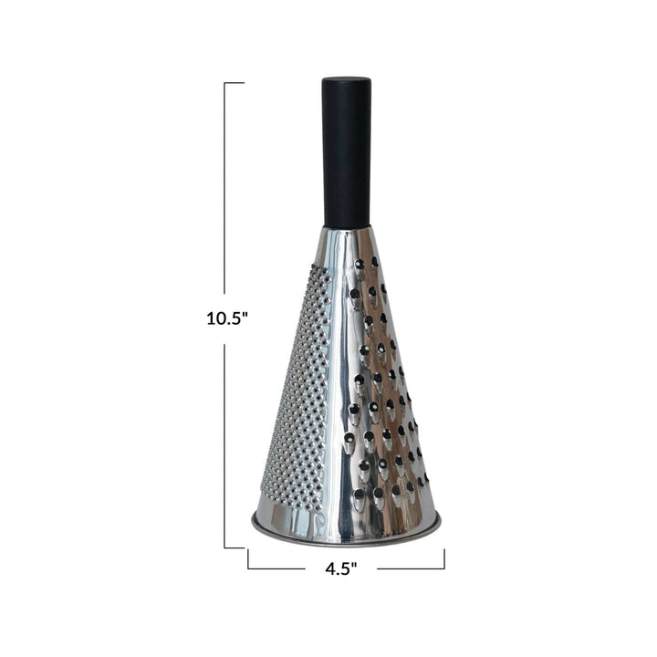 Bloomingville Home Stainless Steel Cone Shaped Grater with Mango Wood Handle, Black