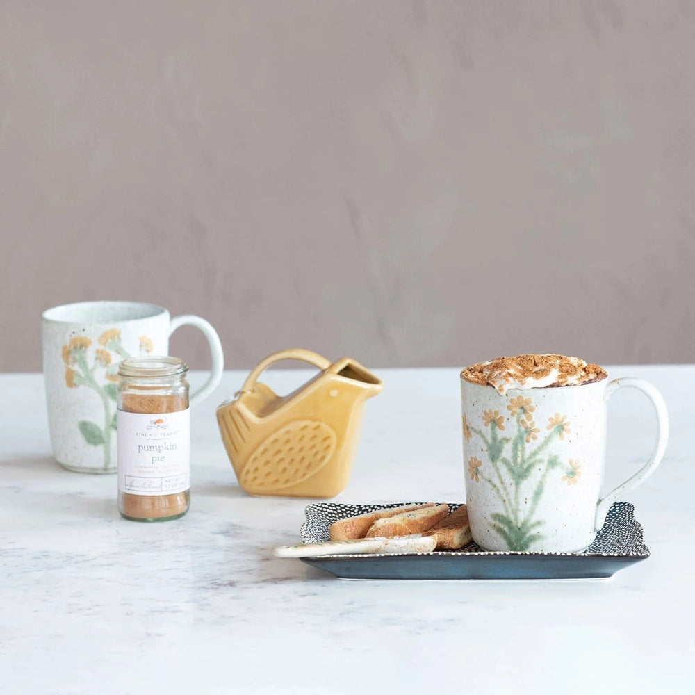 Bloomingville Mug Hand-Painted Stoneware Mug w/ Botanicals