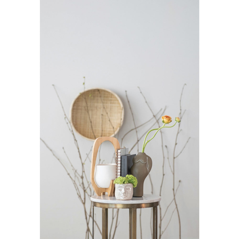 Bloomingville Plants Stoneware Mini Planter with Face, Reactive Glaze