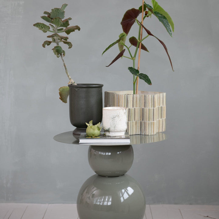 Bloomingville Plants Stoneware Planter, Reactive Glaze, Blue & White (Holds 4" Pot)