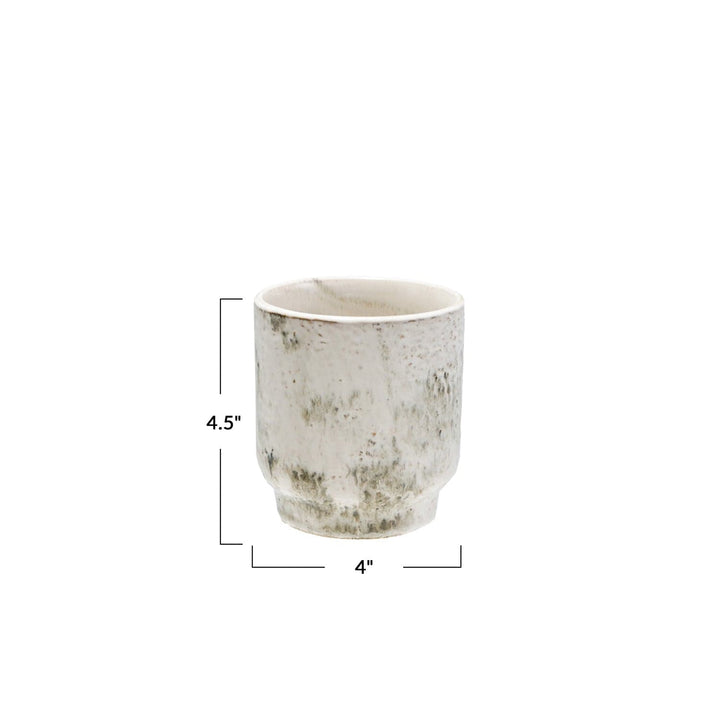 Bloomingville Plants Stoneware Planter, Reactive Glaze, Blue & White (Holds 4" Pot)
