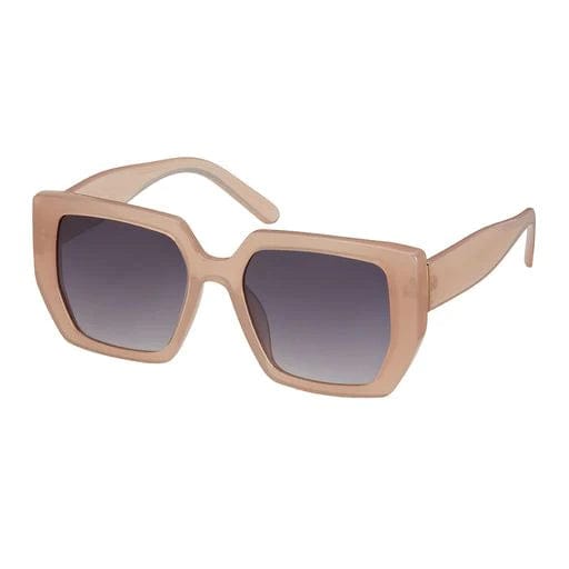 Blue Gem Sunglasses Sunglasses Light Brown Rose - Angled Over Sized Sunglasses | Blue Gem