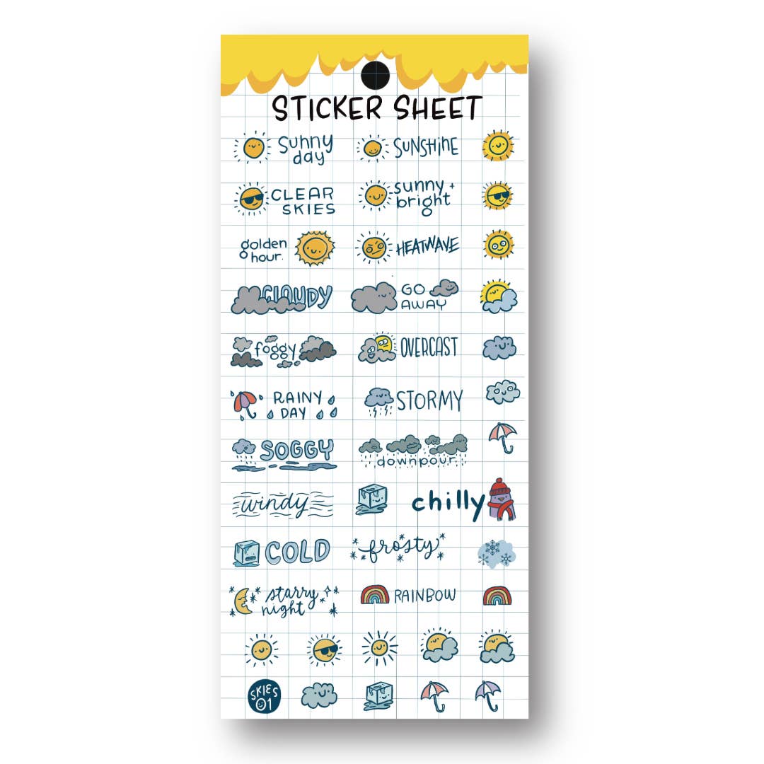 Bobo Design Studio Cards Skies 01-Clear Sticker Sheet