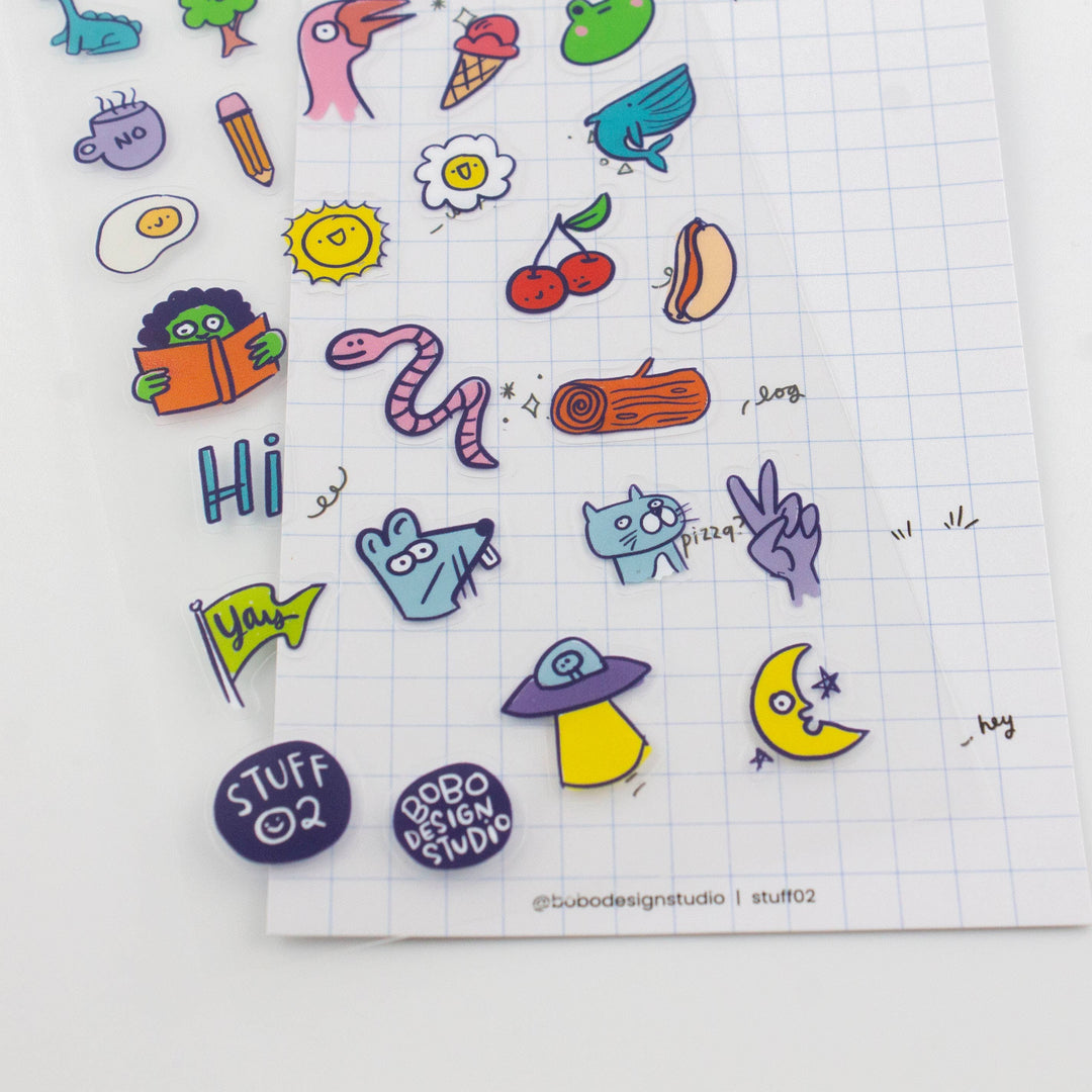 Bobo Design Studio Cards Stuff 02 - Clear Planner Sticker Sheet