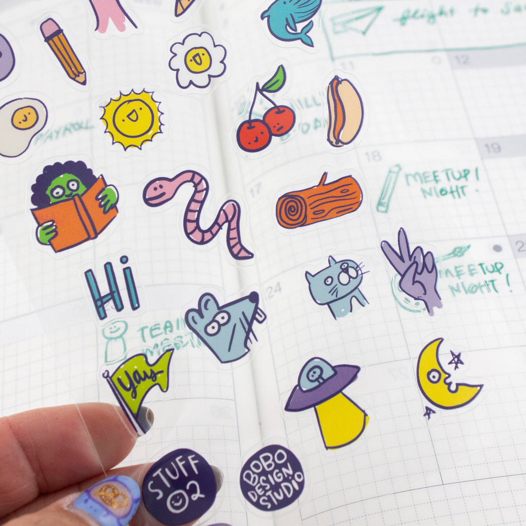 Bobo Design Studio Cards Stuff 02 - Clear Planner Sticker Sheet