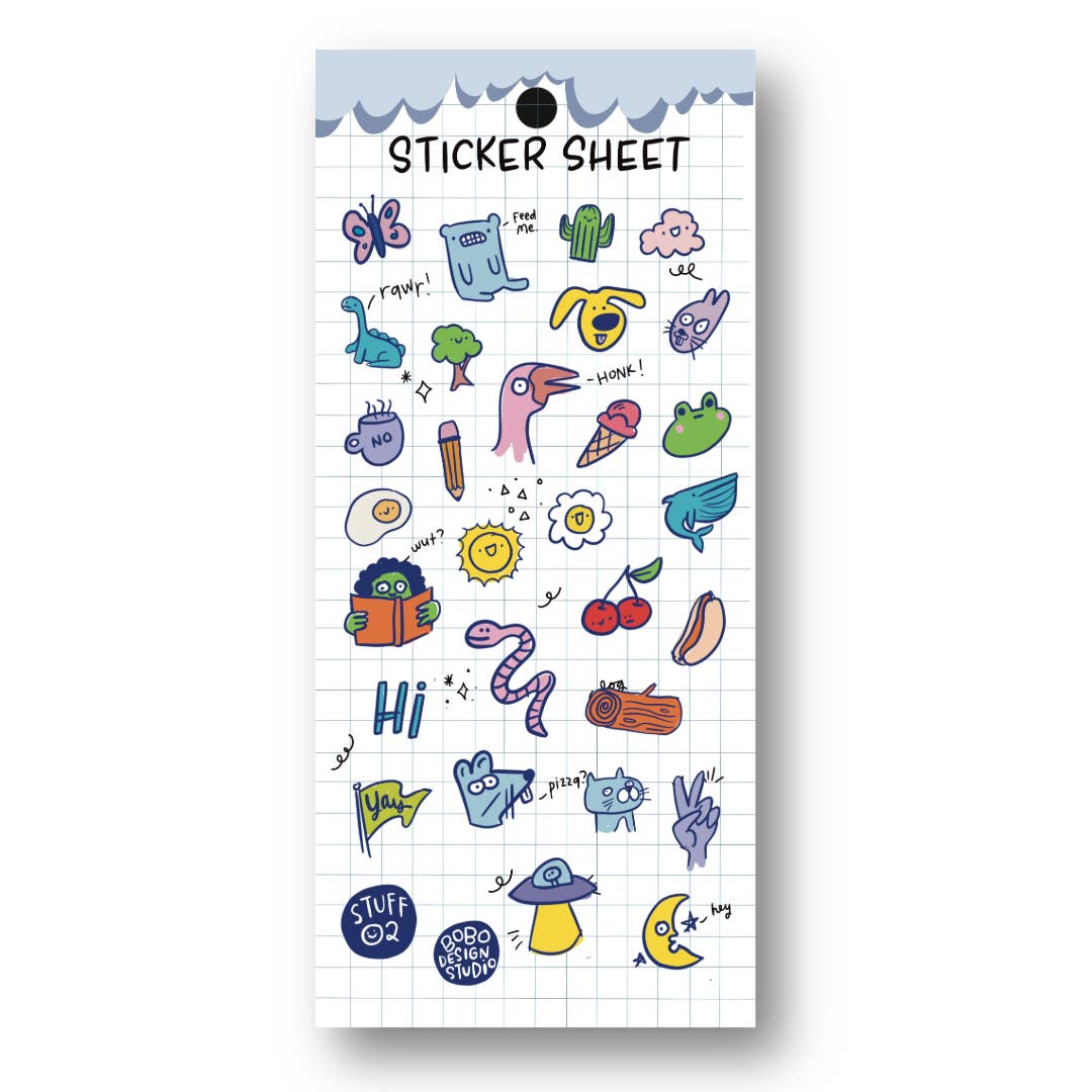 Bobo Design Studio Cards Stuff 02 - Clear Planner Sticker Sheet