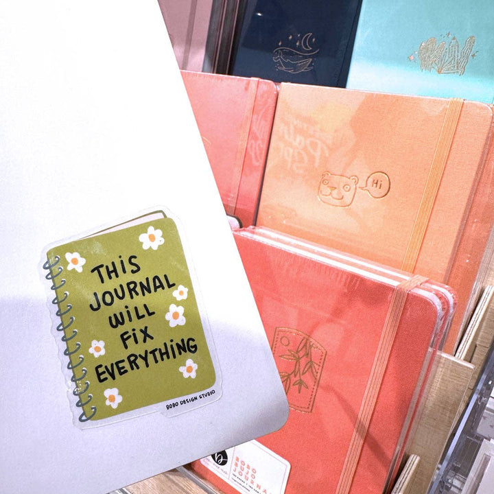 Bobo Design Studio Cards This Journal Will Fix Everything- Vinyl Sticker
