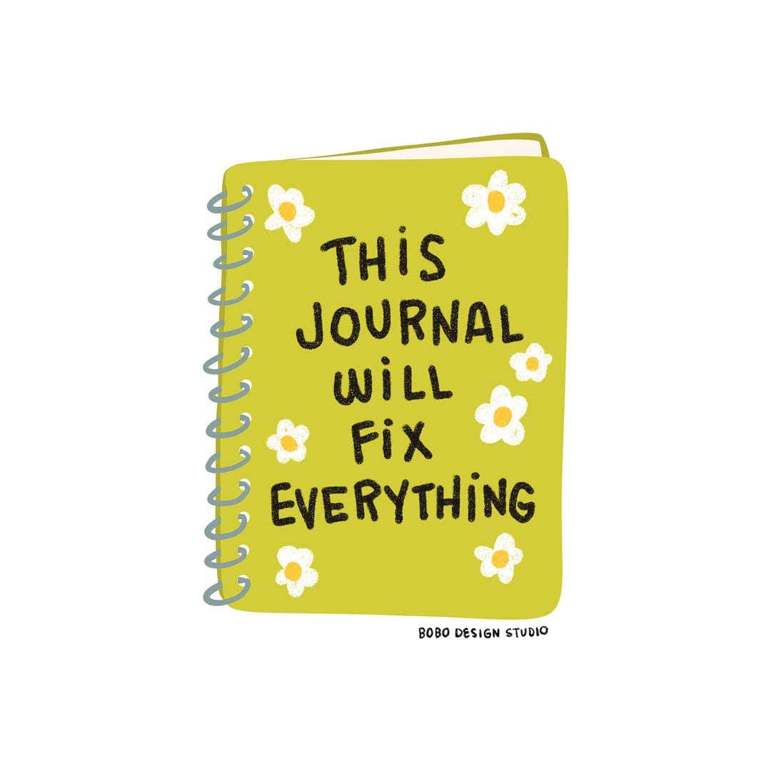 Bobo Design Studio Cards This Journal Will Fix Everything- Vinyl Sticker