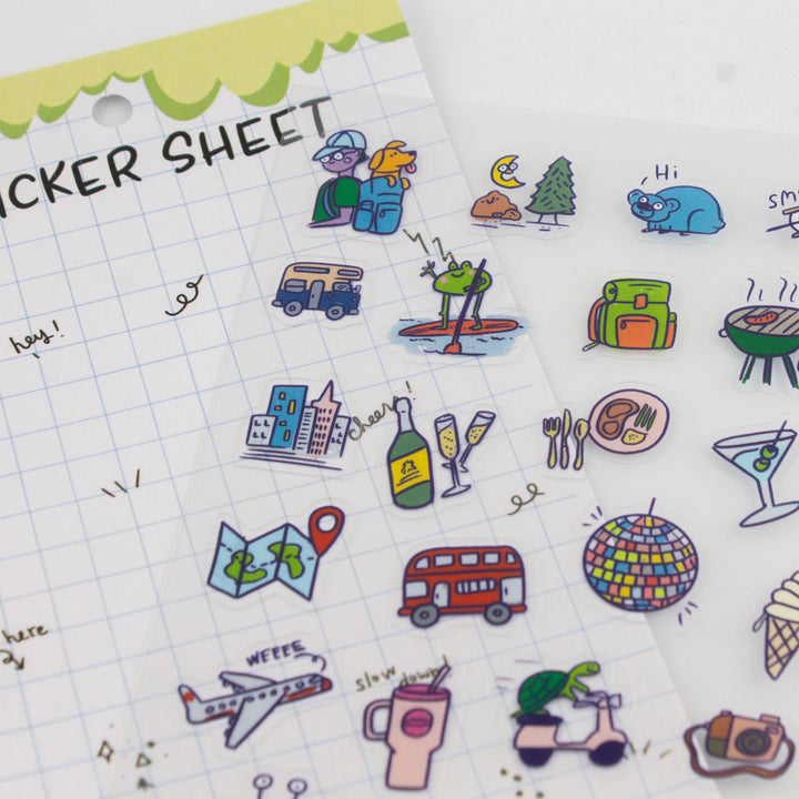 Bobo Design Studio Cards Travel 01 - Clear Planner Sticker Sheet