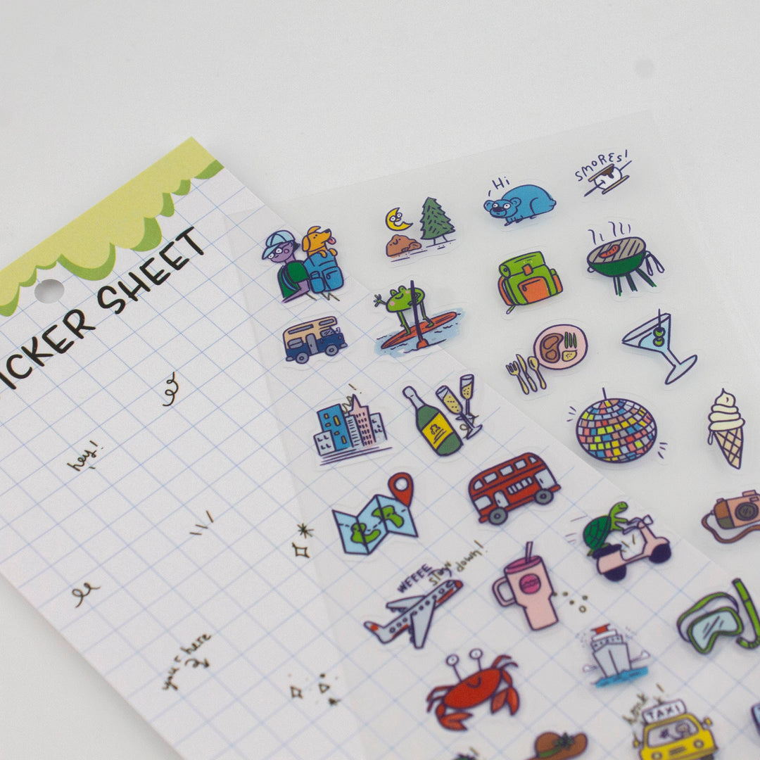 Bobo Design Studio Cards Travel 01 - Clear Planner Sticker Sheet