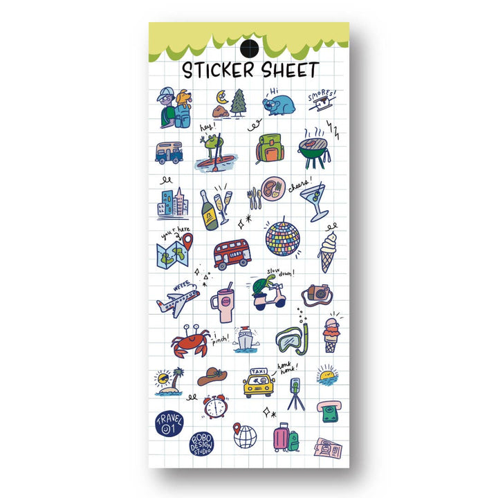 Bobo Design Studio Cards Travel 01 - Clear Planner Sticker Sheet