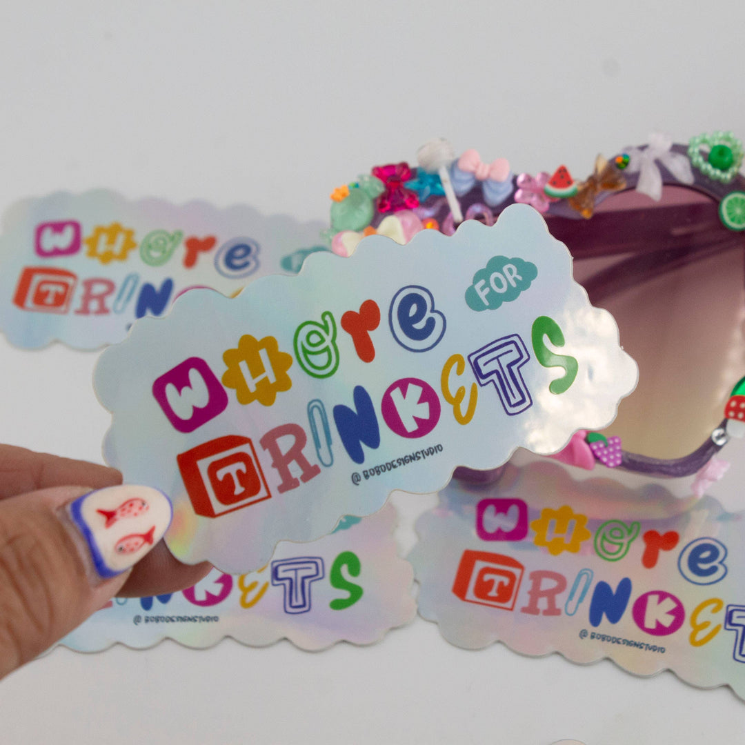 Bobo Design Studio Cards Whore For Trinkets Holographic Vinyl Sticker