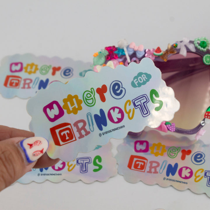 Bobo Design Studio Cards Whore For Trinkets Holographic Vinyl Sticker