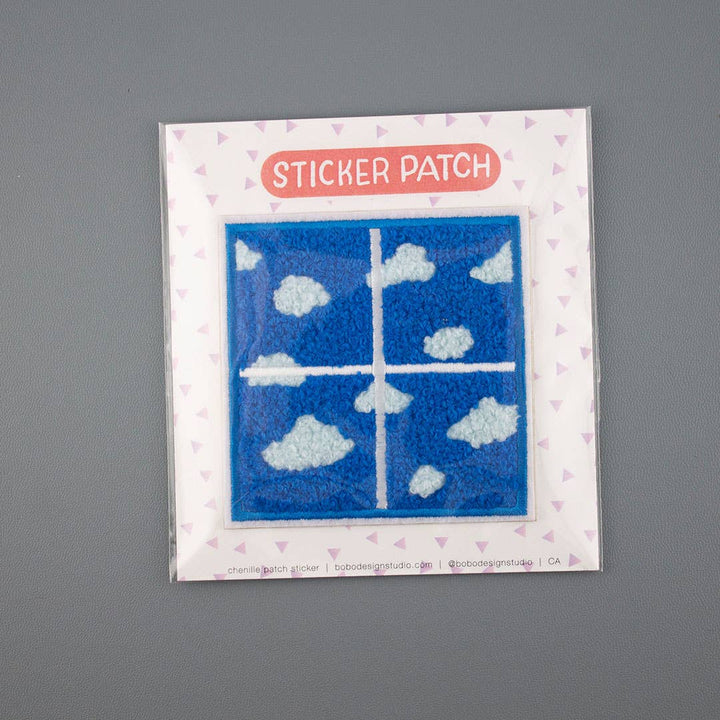Bobo Design Studio Gifts Window and Clouds - Chenille Woven Sticker Patch