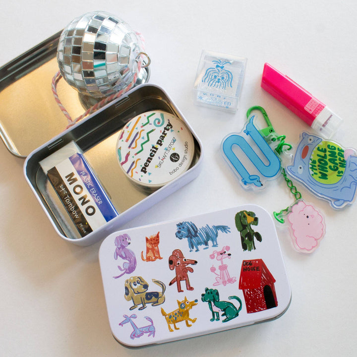 Bobo Design Studio paper Dog Park Washi Flake and Stationery Trinket Tin