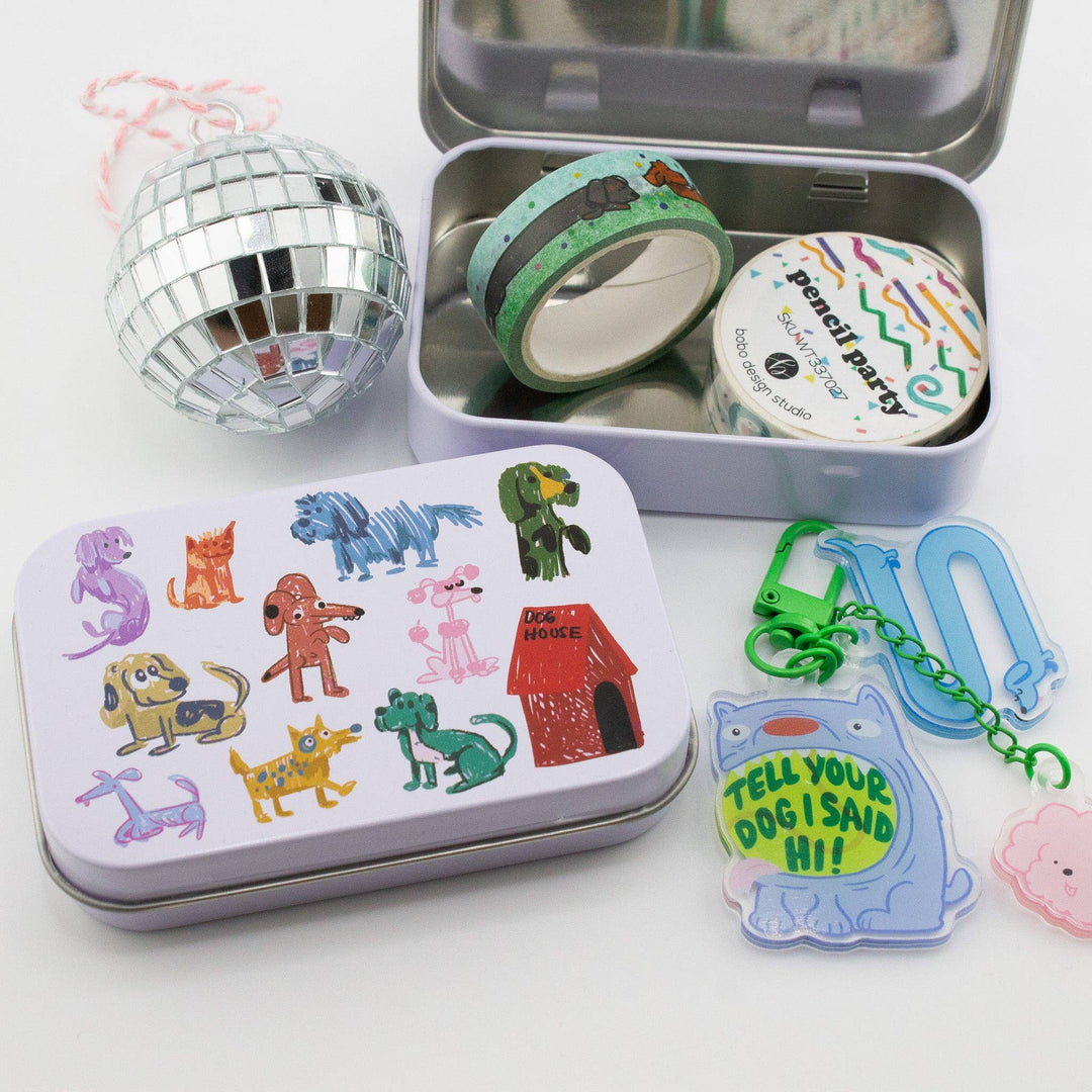 Bobo Design Studio paper Dog Park Washi Flake and Stationery Trinket Tin