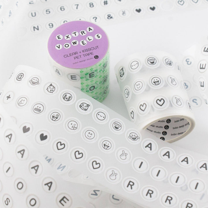 Bobo Design Studio paper Extra Vowels Letter Beads PET Tape - 50mm