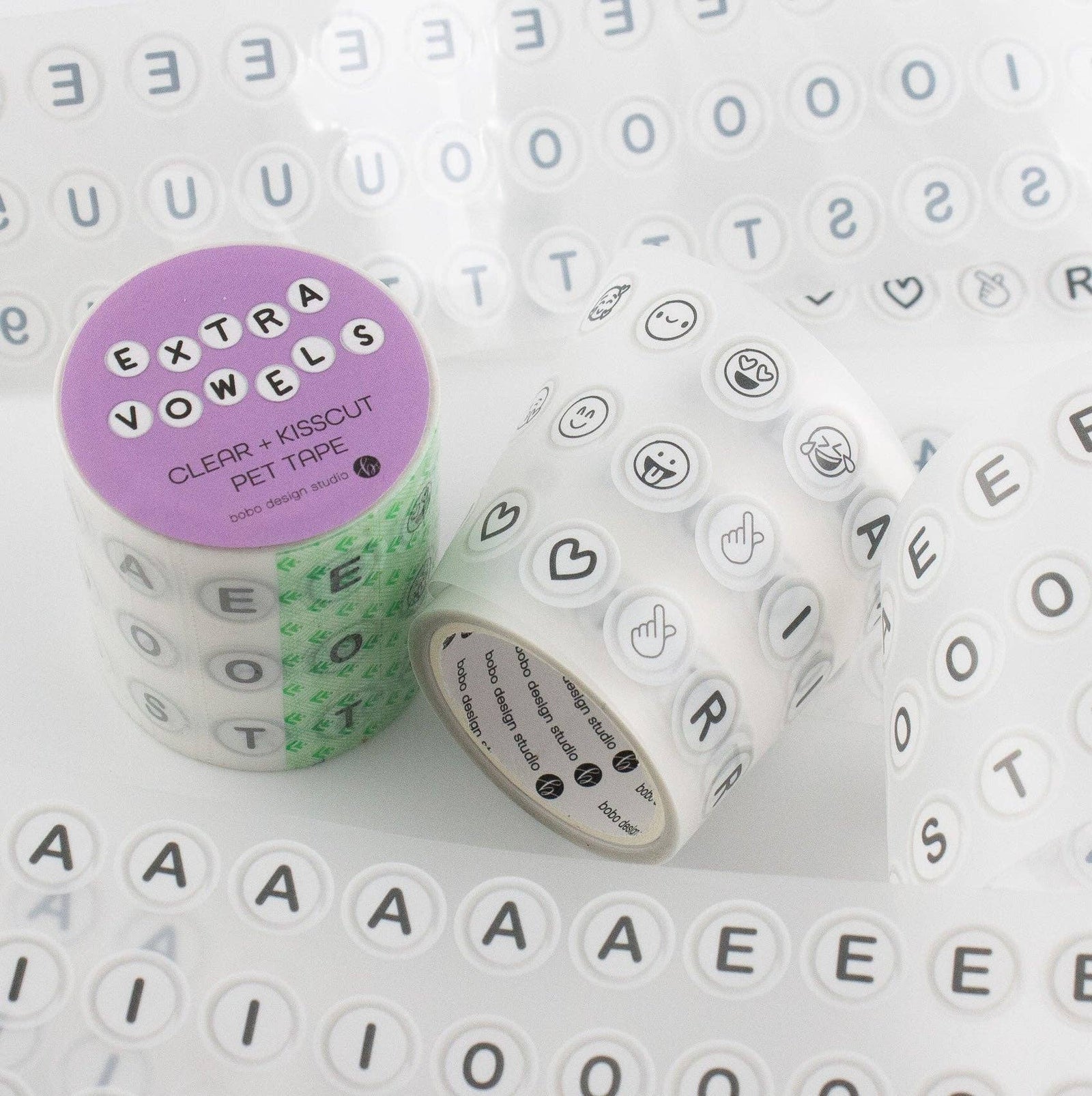Bobo Design Studio paper Extra Vowels Letter Beads PET Tape - 50mm