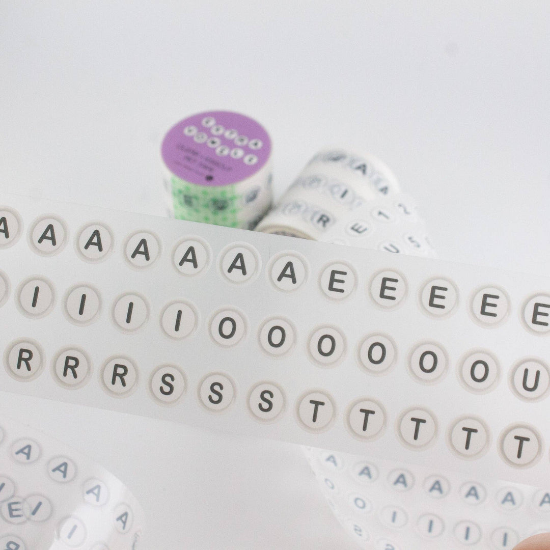 Bobo Design Studio paper Extra Vowels Letter Beads PET Tape - 50mm
