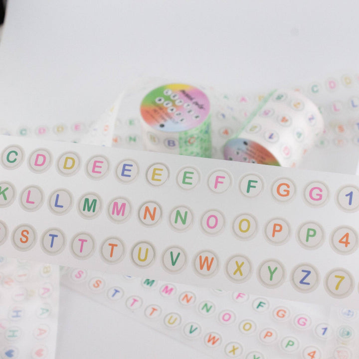 Bobo Design Studio paper Multi-Color Letter Beads PET Tape - 50mm