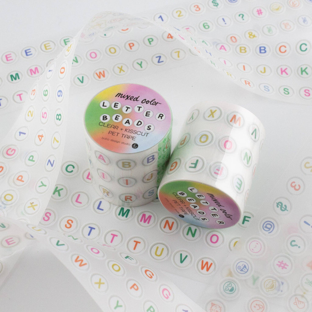 Bobo Design Studio paper Multi-Color Letter Beads PET Tape - 50mm