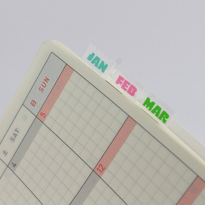 Bobo Design Studio paper Planner Index Sticker Tabs - Months