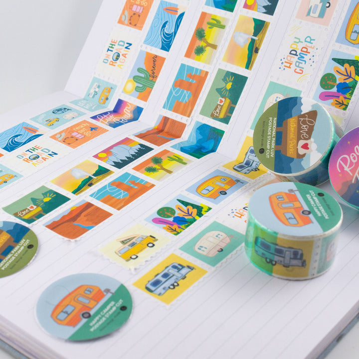 Bobo Design Studio paper Road Tripper - Postage Stamp Washi Tape