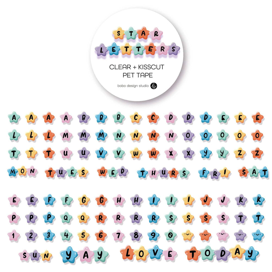 Bobo Design Studio paper Star Letters Alphabet PET Tape