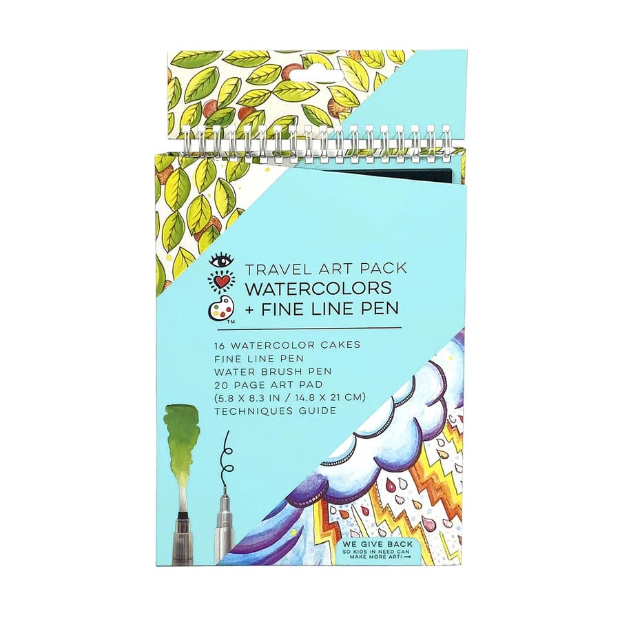 Bright Stripes Arts Travel Art Pack Watercolors + Fine Line Pen