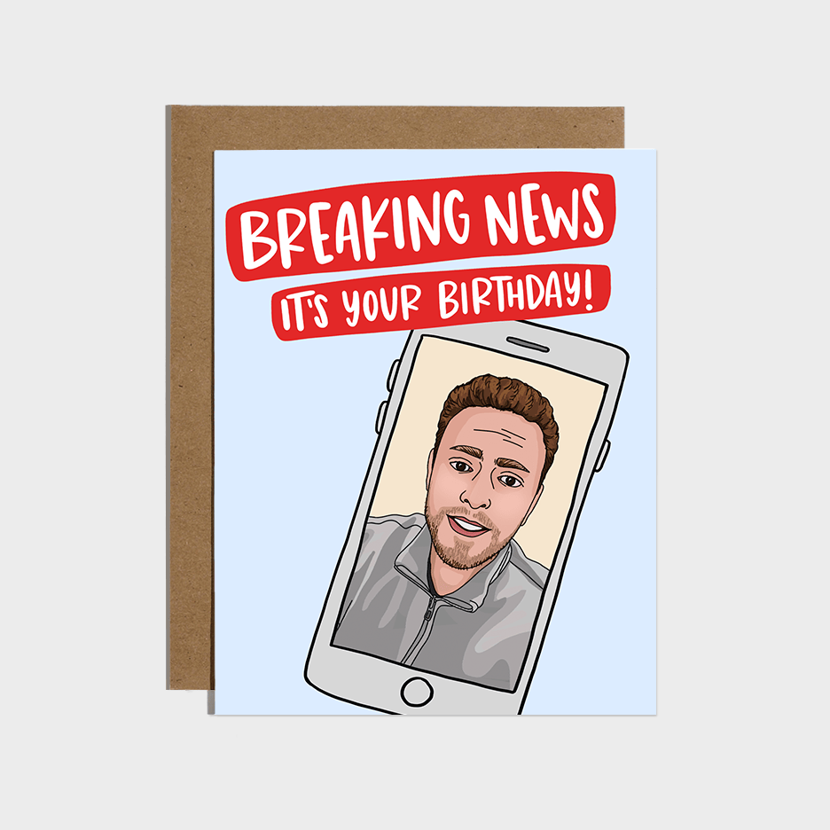 Brittany Paige Cards Aaron Parnas Breaking News Birthday Card