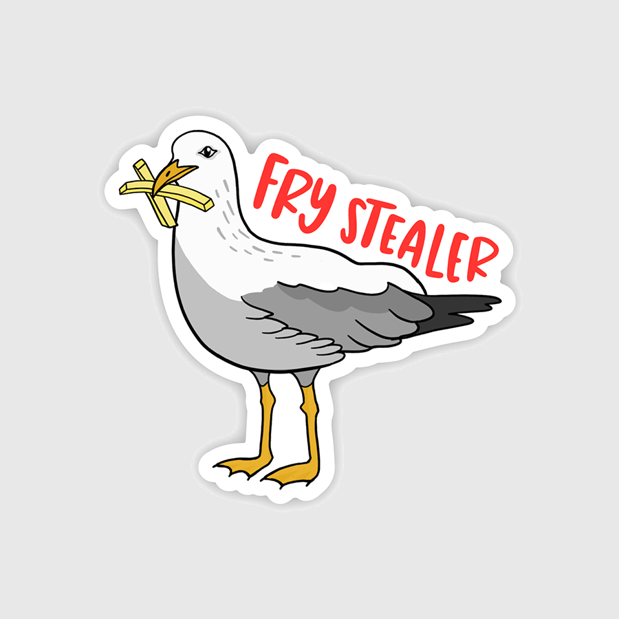 Brittany Paige Cards Seagull Fry Stealer Sticker