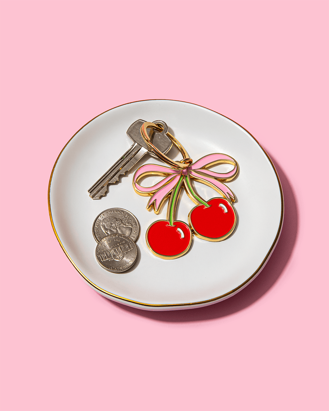 Brittany Paige Gifts Cherries Enamel Keychain Bag Charm