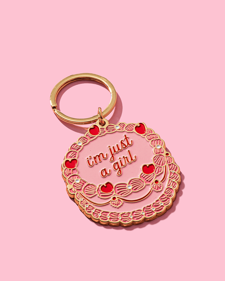 Brittany Paige Gifts Just A Girl Vintage Cake Enamel Keychain Bag Charm