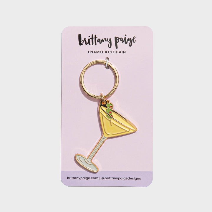 Brittany Paige Gifts Olive Dirty Martini Enamel Keychain Bag Charm